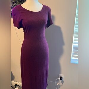 Chic Plum Short Sleeve Dress